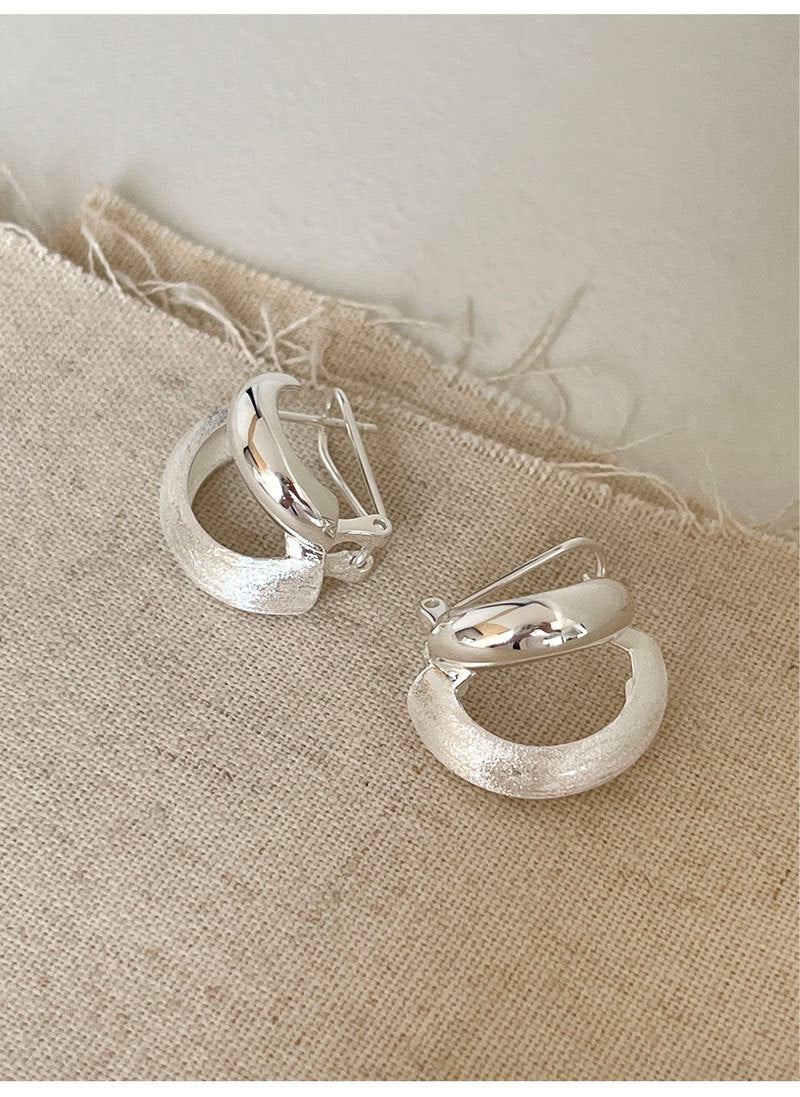 High Quality S925 Sterling Silver Double Layer Ear Buckle