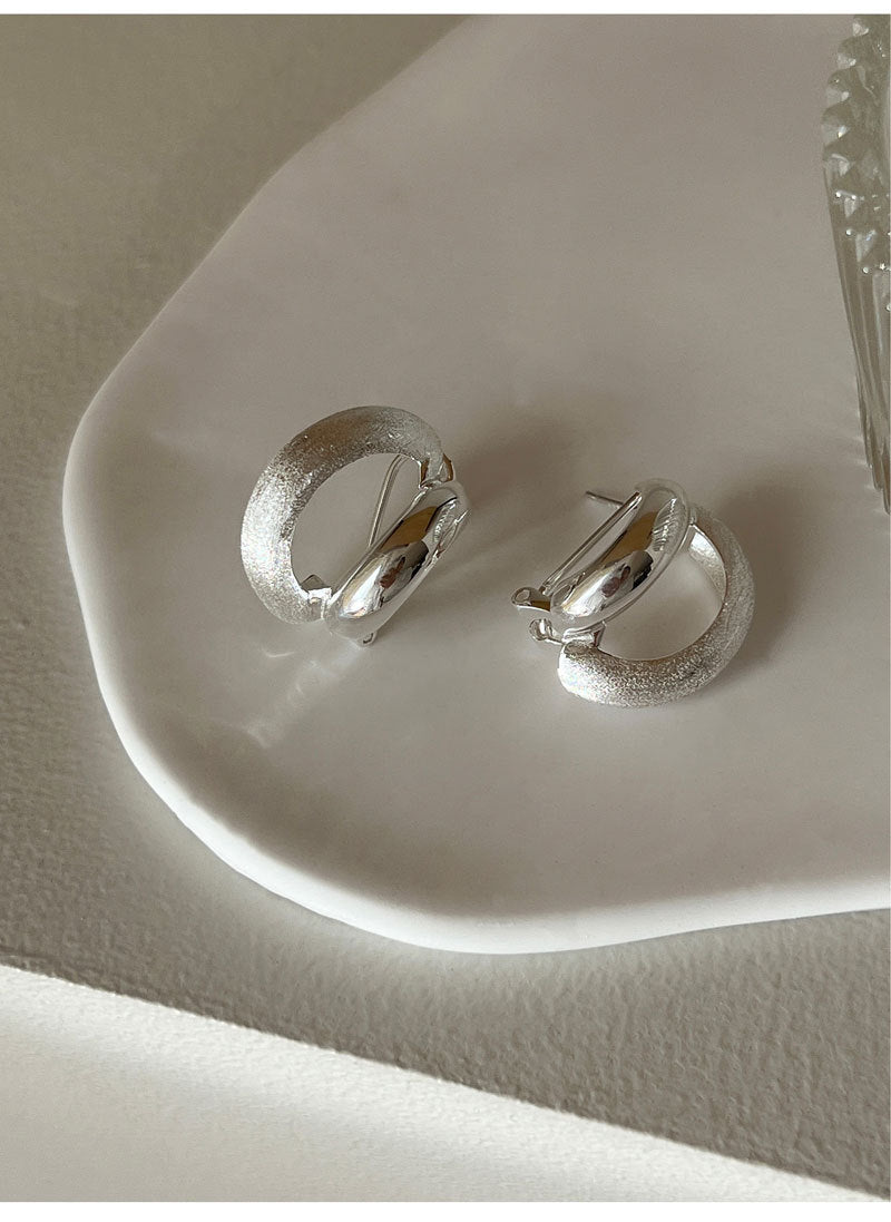 High Quality S925 Sterling Silver Double Layer Ear Buckle