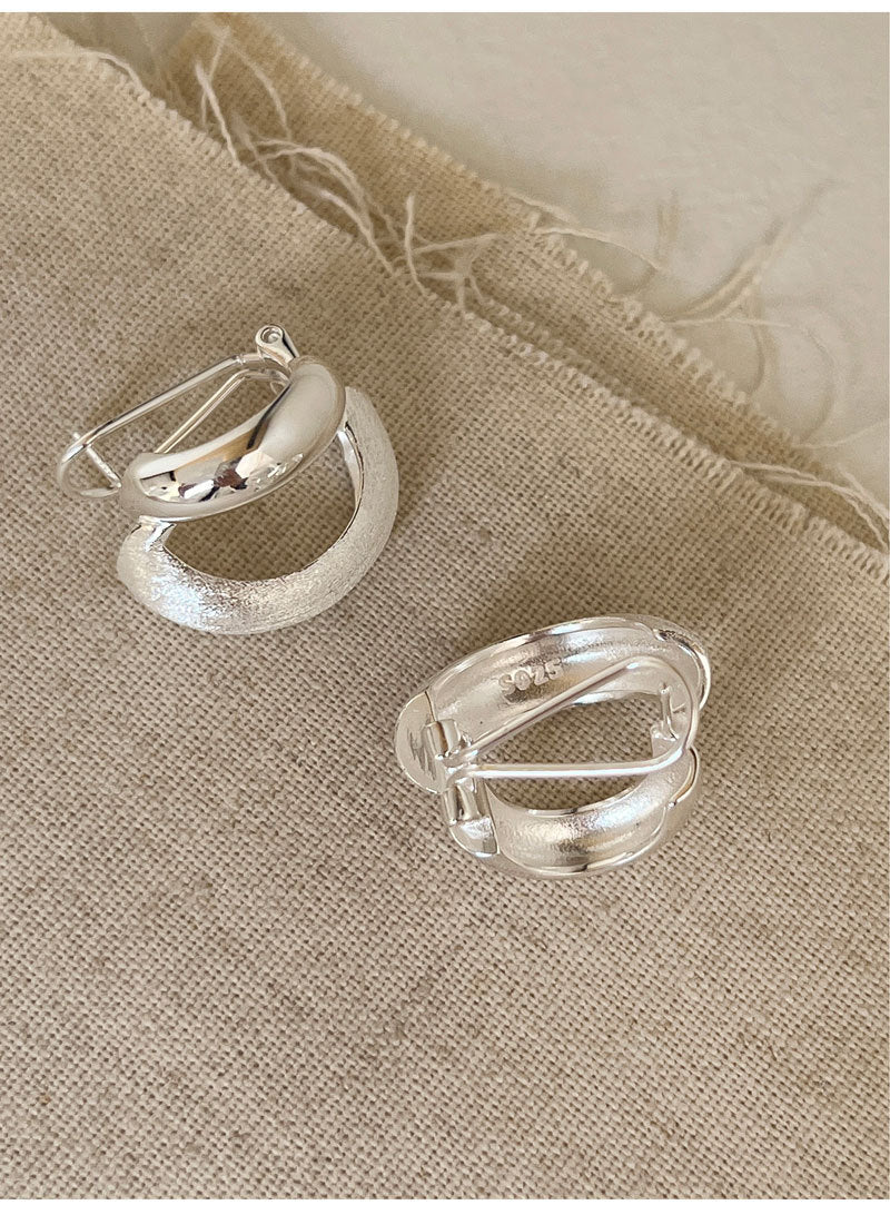High Quality S925 Sterling Silver Double Layer Ear Buckle