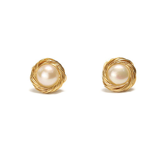 14K Gold Pack Natural Pearl Earrings Baroque Earrings