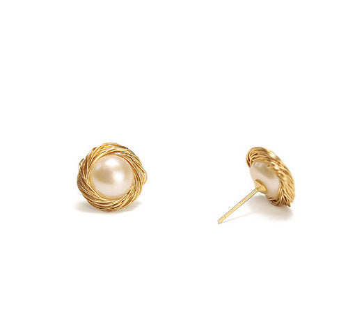 14K Gold Pack Natural Pearl Earrings Baroque Earrings