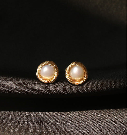 14K Gold Pack Natural Pearl Earrings Baroque Earrings